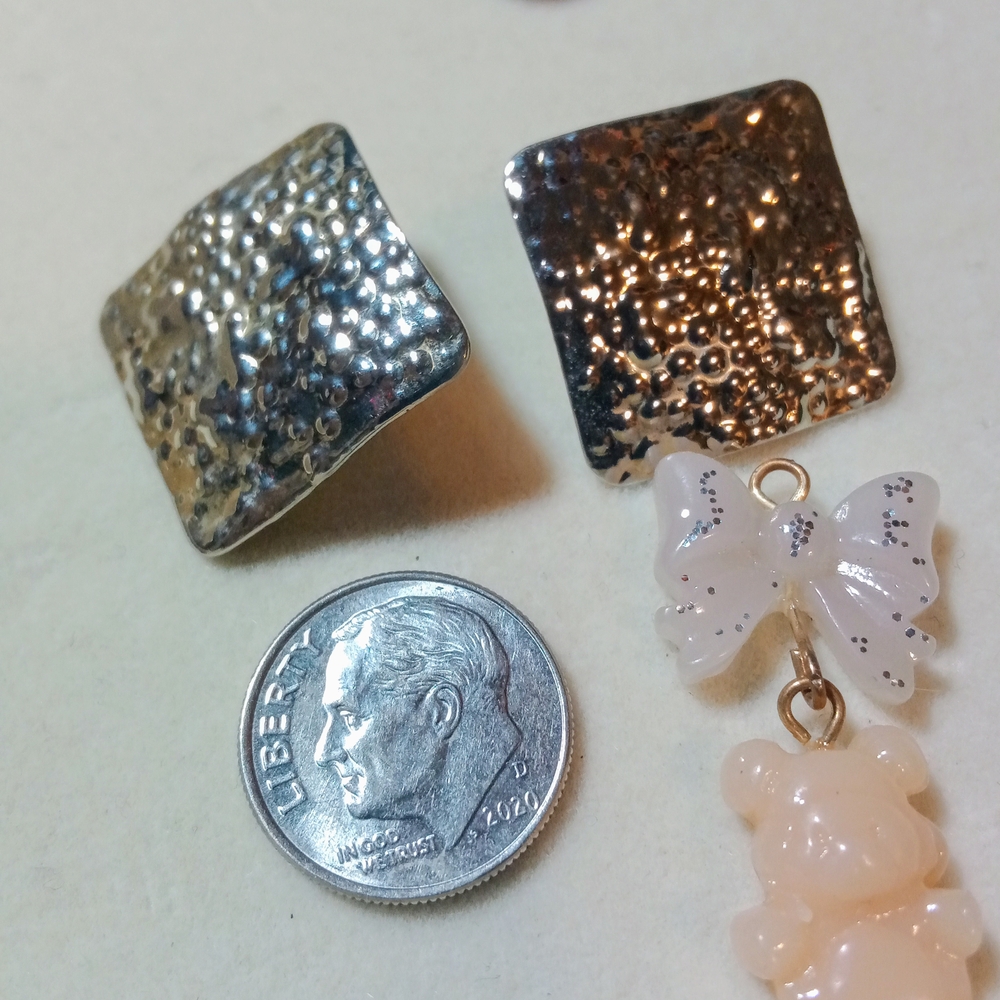 Silver Earrings with Textured Finish